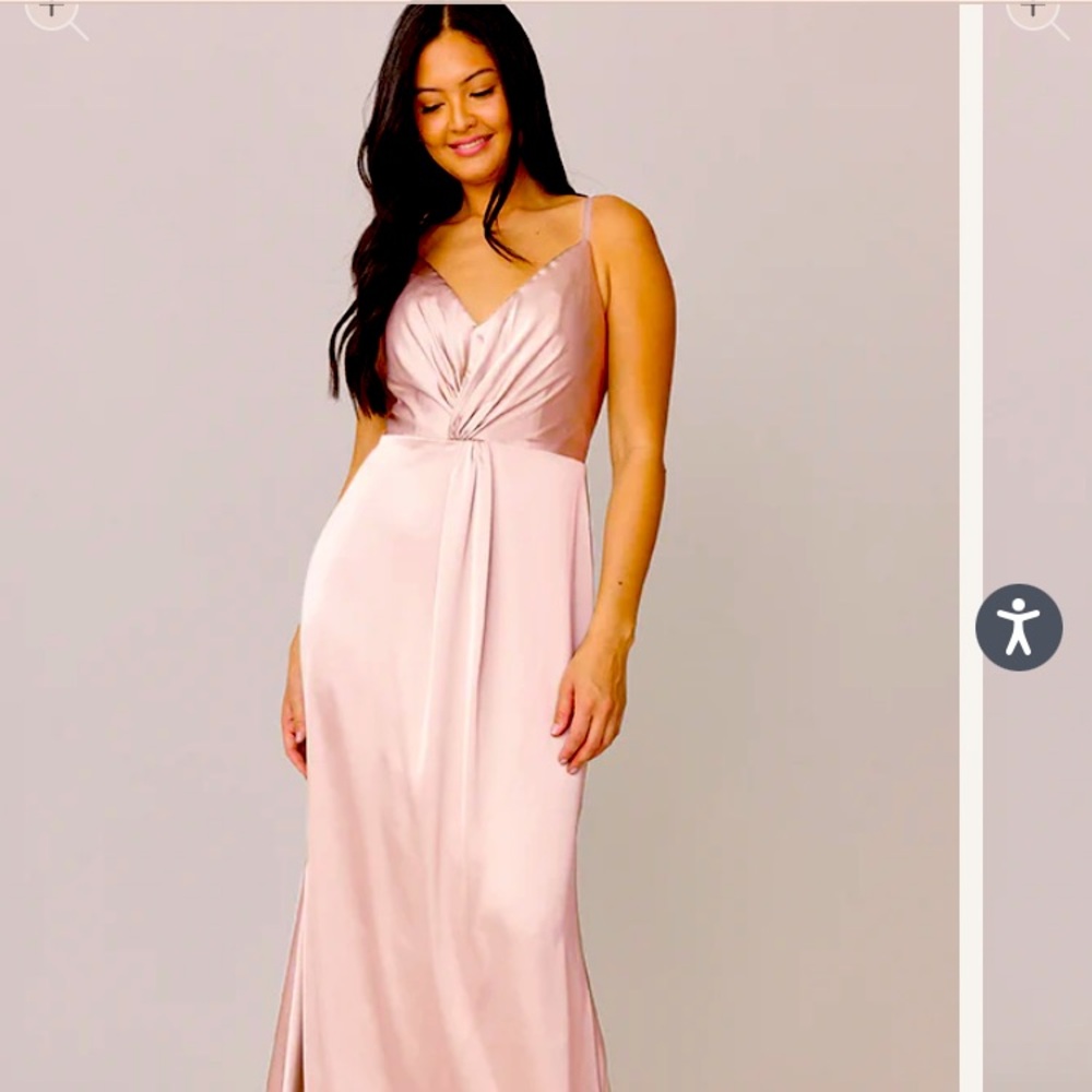 Elegant Blush Satin Evening Gown